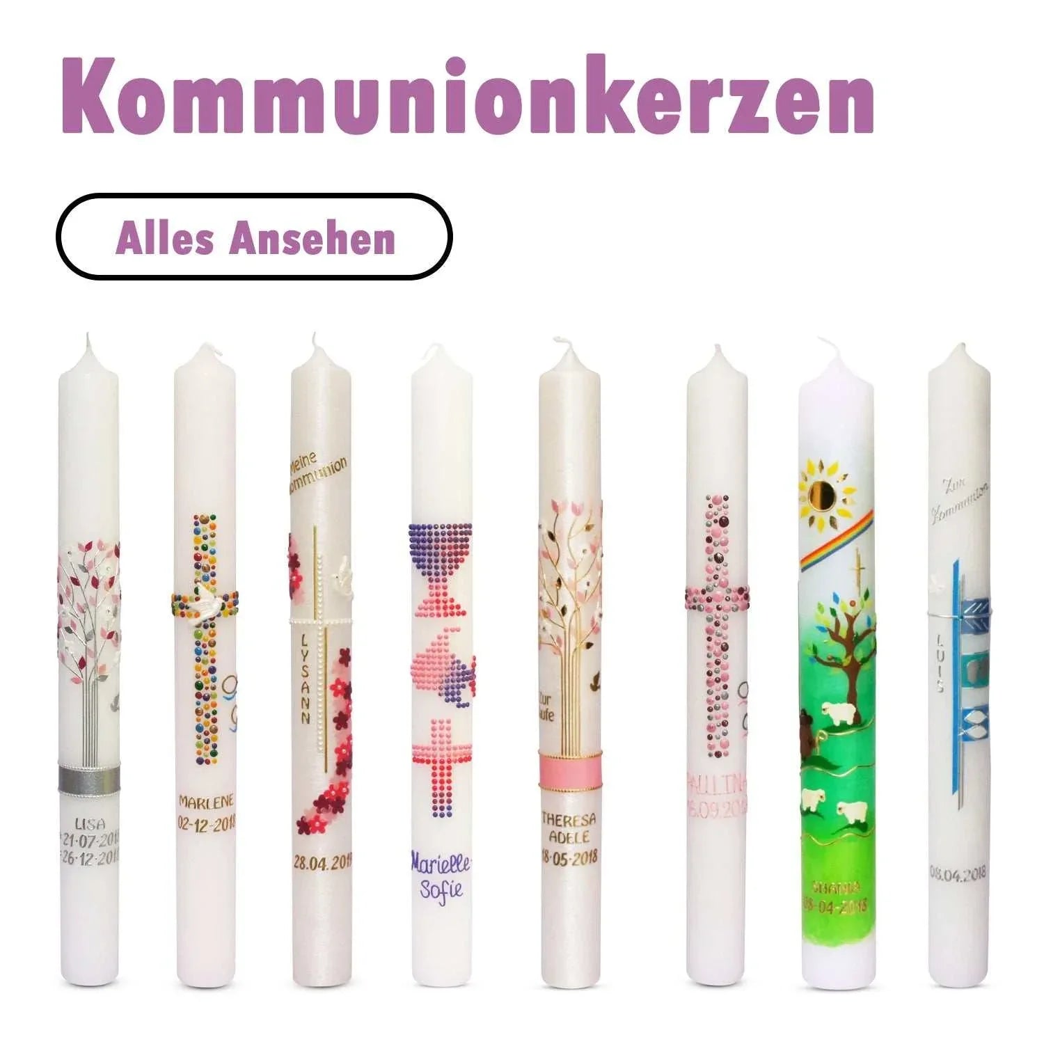 Kommunionkerzen Perlmutt - WikaKerzen
