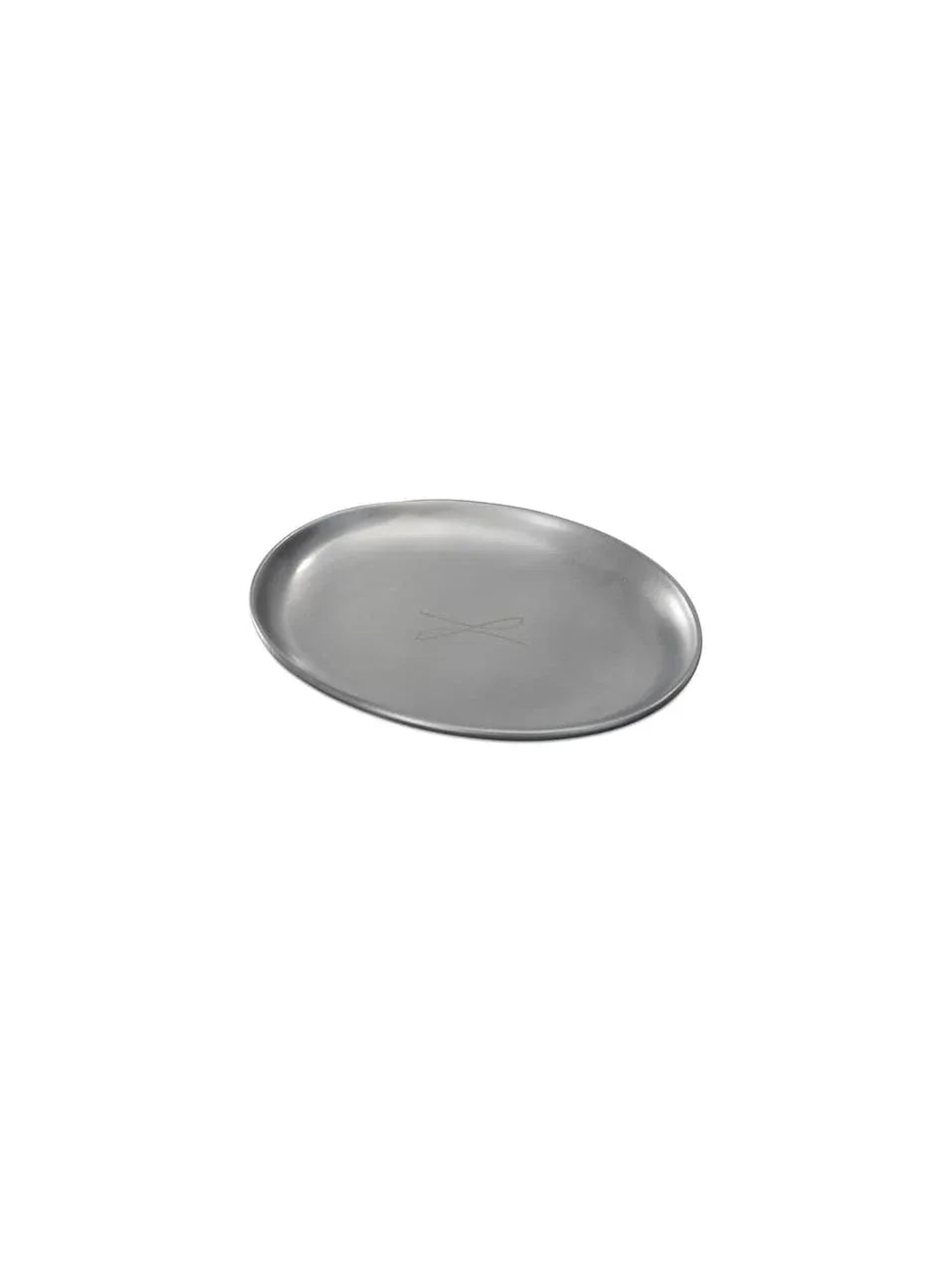 Kerzenteller silberfarben, oval 7 x 9cm - WikaKerzen