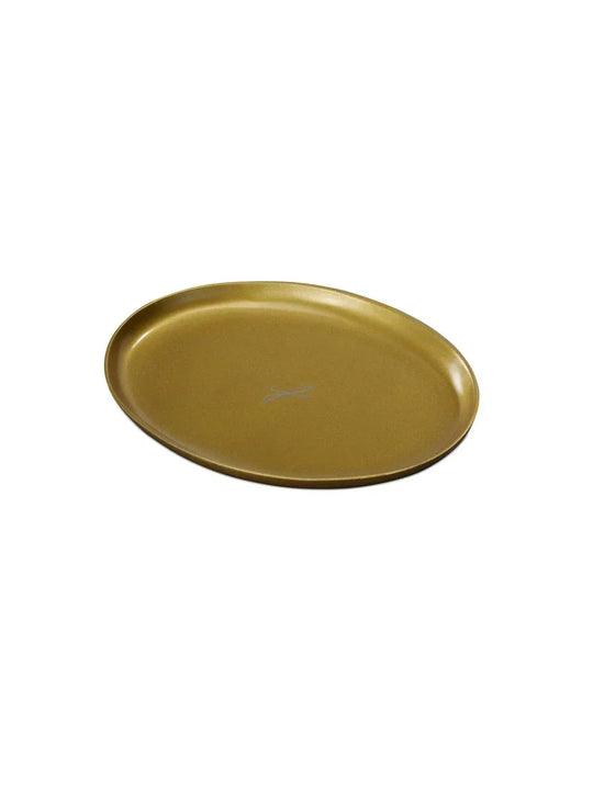 Kerzenteller goldfarben, oval 9 x 12cm - WikaKerzen