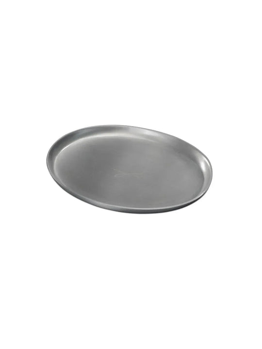 Kerzenteller silberfarben, oval 9 x 12cm - WikaKerzen