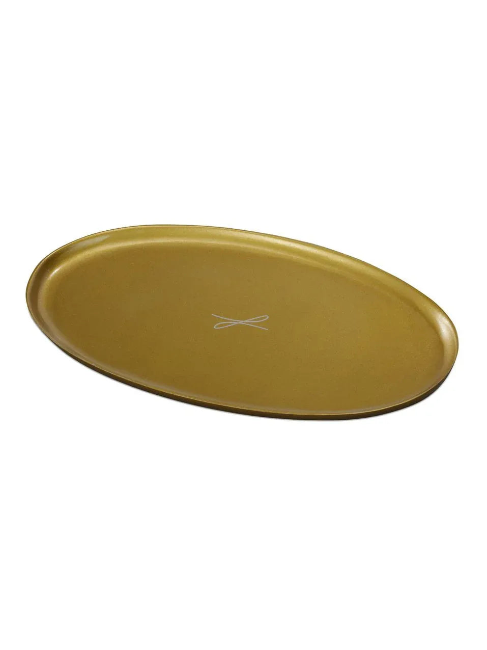 Kerzenteller goldfarben, oval 10 x 17cm - WikaKerzen