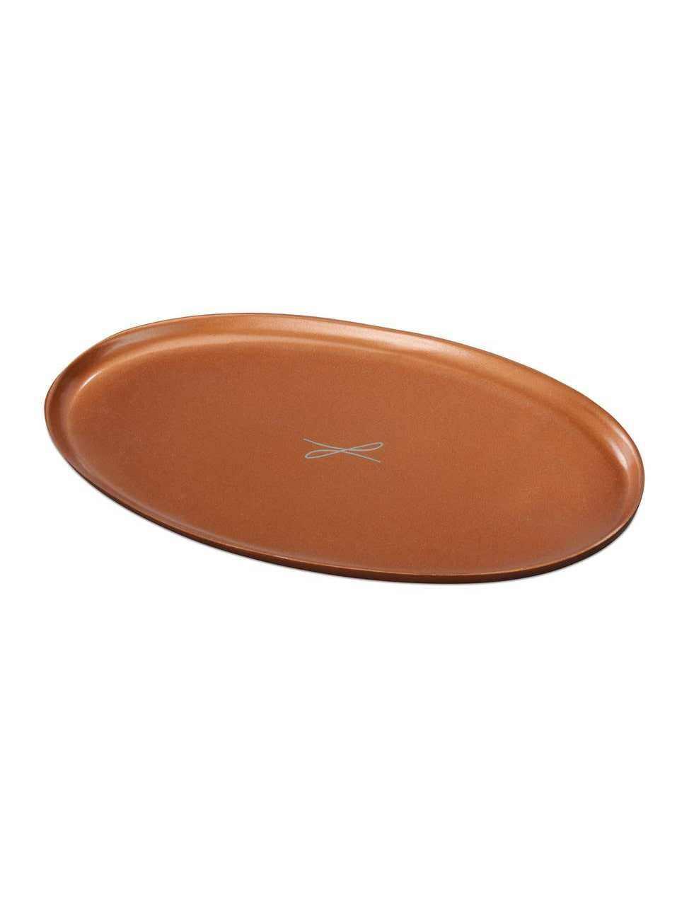 Kerzenteller rotgoldfarben, oval 10 x 17cm - WikaKerzen