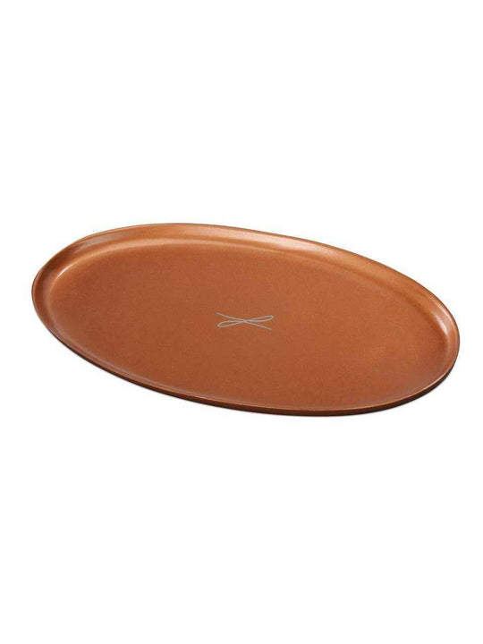 Kerzenteller rotgoldfarben, oval 10 x 17cm - WikaKerzen