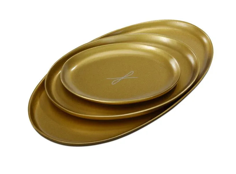 Kerzenteller goldfarben, oval 7 x 9cm - WikaKerzen