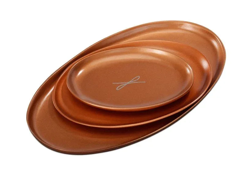 Kerzenteller rotgoldfarben, oval 9 x 12cm - WikaKerzen