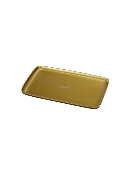 Kerzenteller goldfarben, eckig 10 x 17cm - WikaKerzen