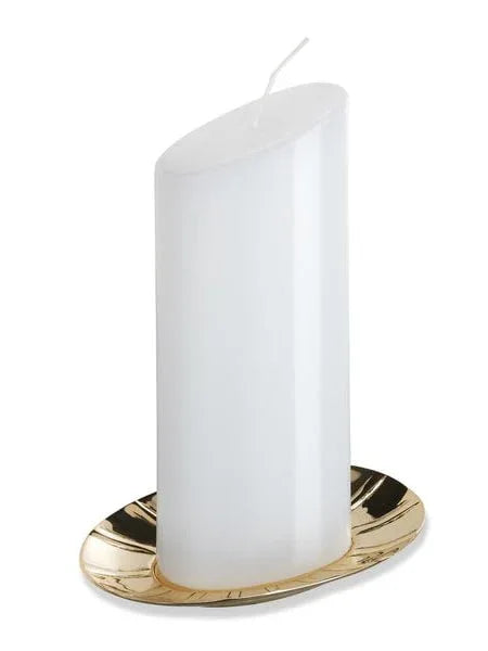 Kerzenteller goldfarben, 100 x 140mm - WikaKerzen
