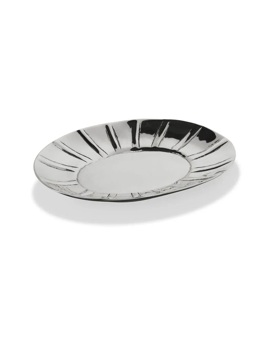 Kerzenteller siberfarben, 100 x 140mm - WikaKerzen