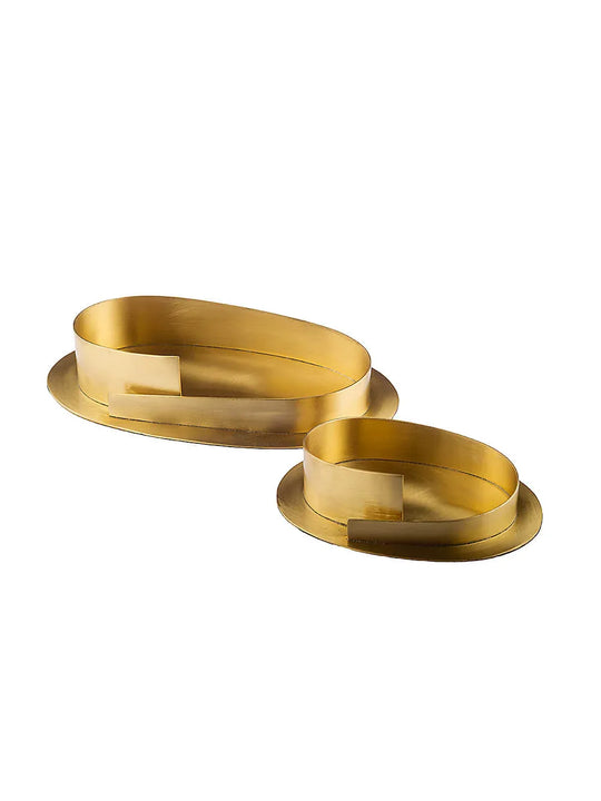 Kerzenleuchter für Ovalkerzen 7 x 14 cm Gold - WikaKerzen