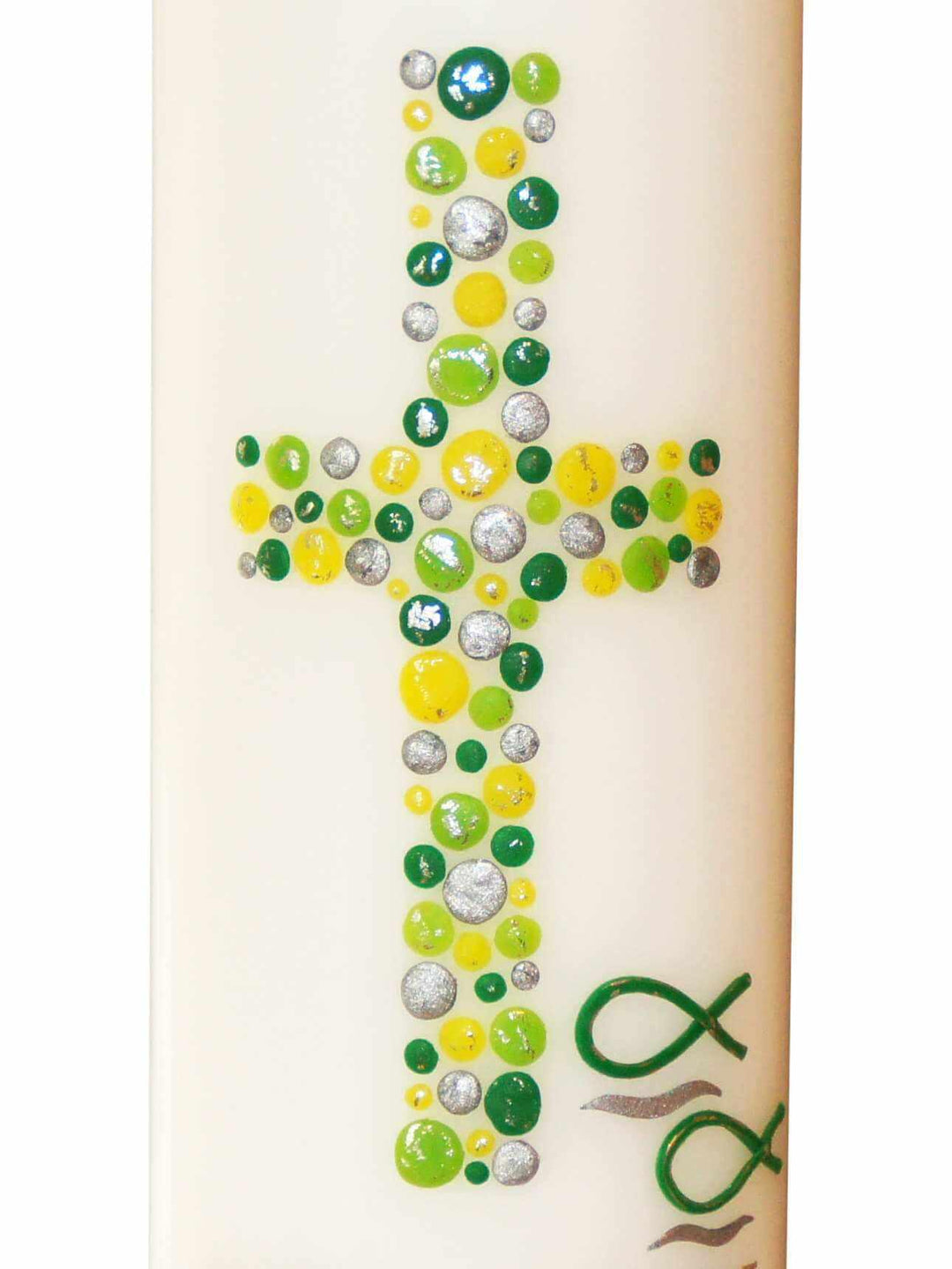 Taufkerze Mädchen Junge Kreuz Kreise 13 - WikaKerzen
