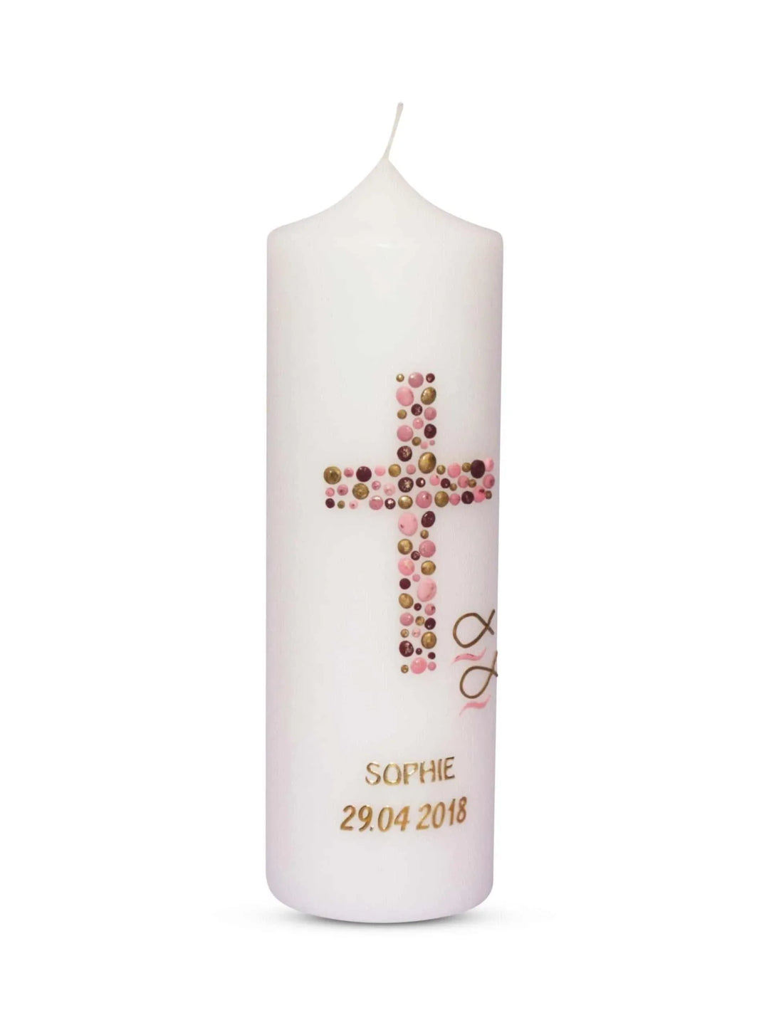 Taufkerze Mädchen Kreise 29 - WikaKerzen