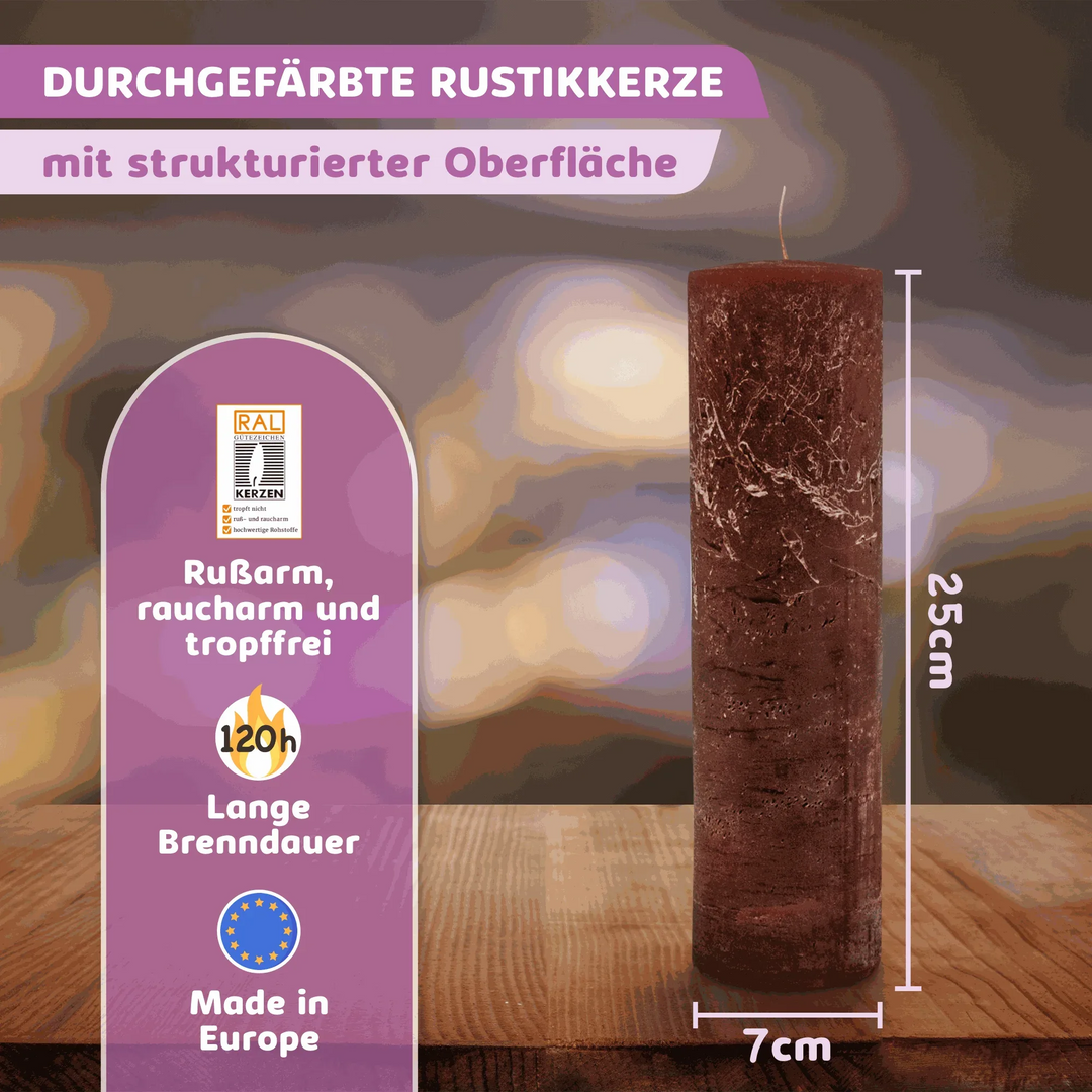 Rustic Stumpenkerze-Rohling - Zur Deko oder zum Basteln - WikaKerzen
