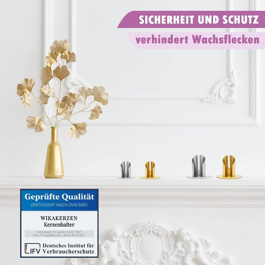 Kerzenhalter in Silber & Gold für besondere Anlässe - WikaKerzen