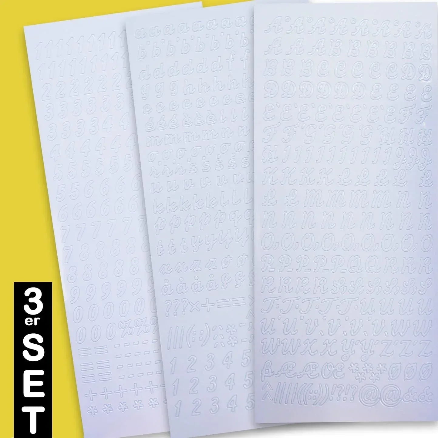 Buchstaben-Set Zum Beschriften (Weiß,Schräg) - WikaKerzen