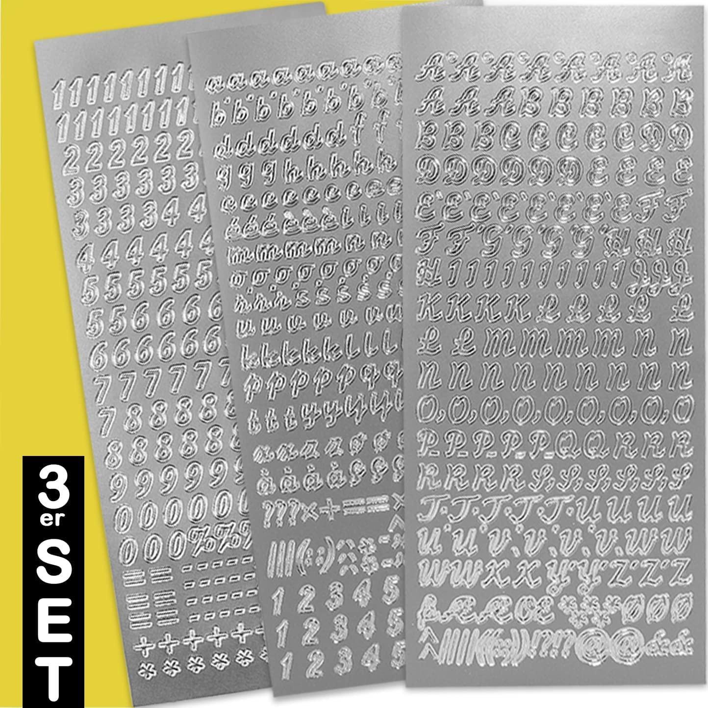 Buchstaben-Set Zum Beschriften (Silber,Schräg) - WikaKerzen