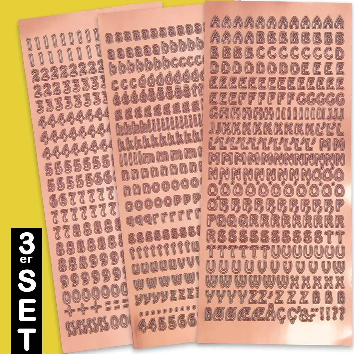 Buchstaben-Set Zum Beschriften (Kupfer,Gerade) - WikaKerzen