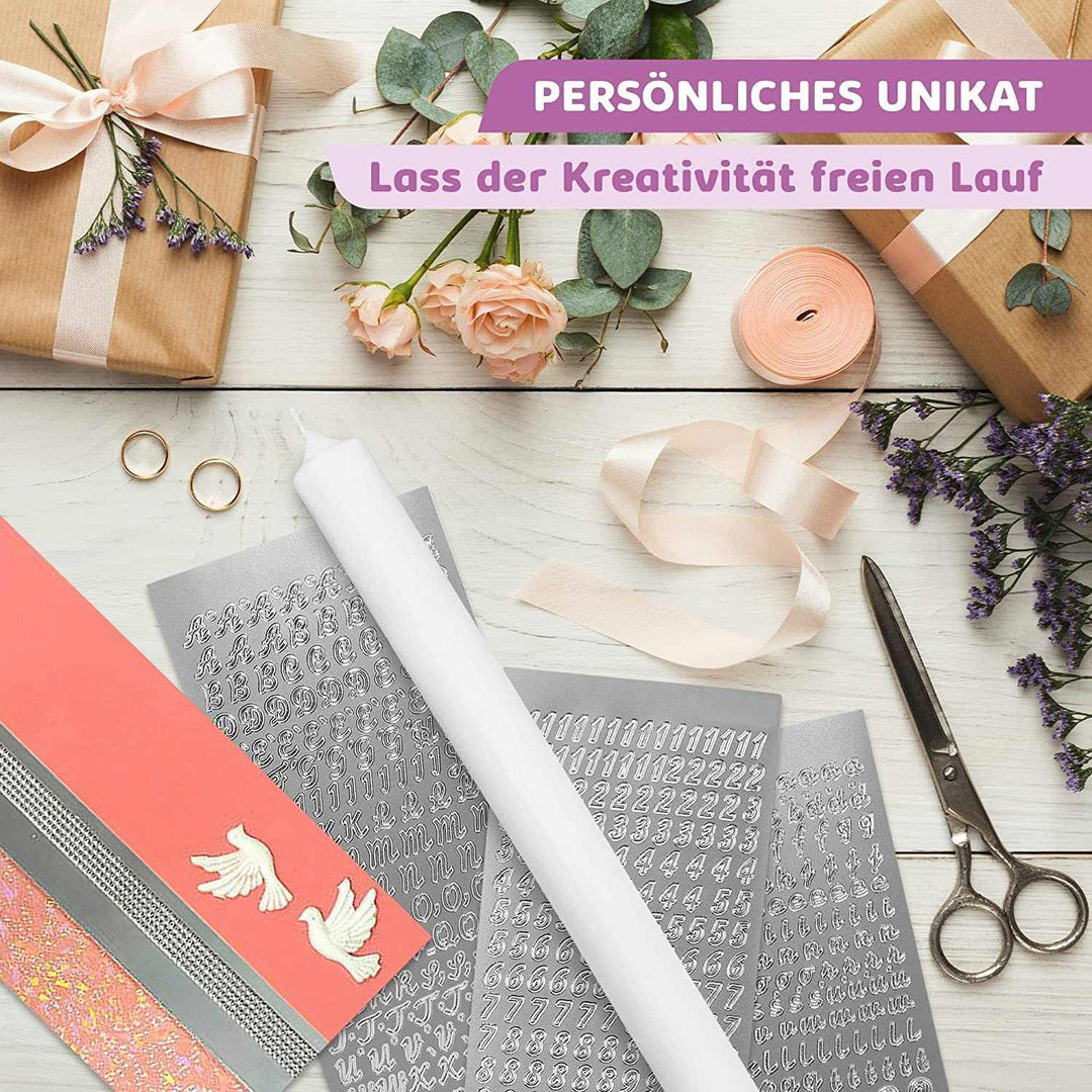 Taufkerze selber Machen Set (Rosa,40x4cm,Weiß) - WikaKerzen