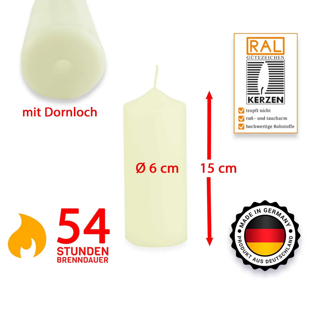 Stumpenkerze-Rohling Blanko ideal zum Basteln und Verzieren - WikaKerzen