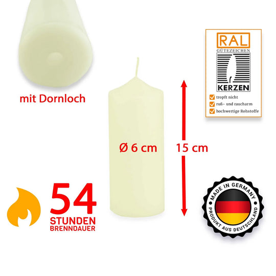 Stumpenkerze-Rohling Blanko ideal zum Basteln und Verzieren - WikaKerzen