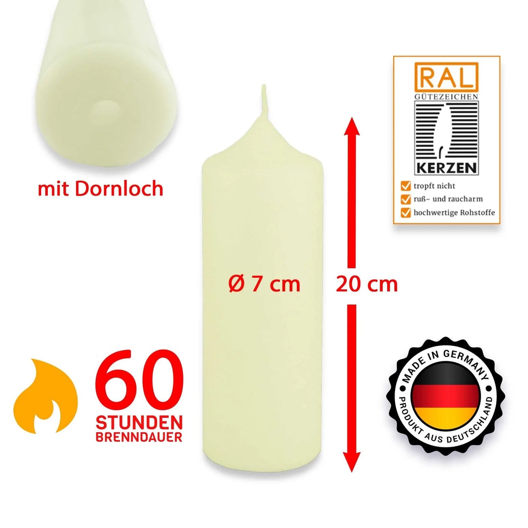 Stumpenkerze-Rohling Blanko ideal zum Basteln und Verzieren - WikaKerzen