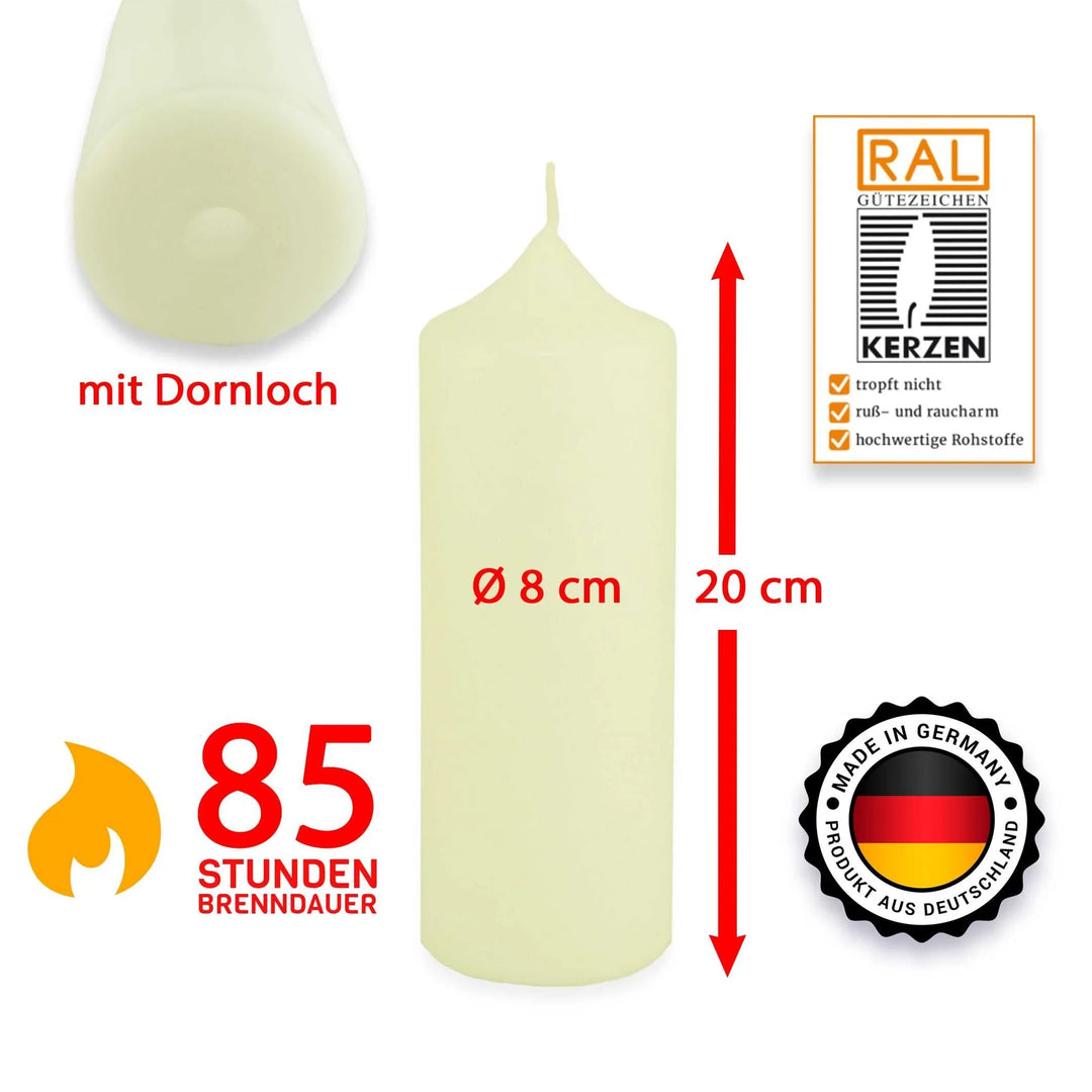 Stumpenkerze-Rohling Blanko ideal zum Basteln und Verzieren - WikaKerzen