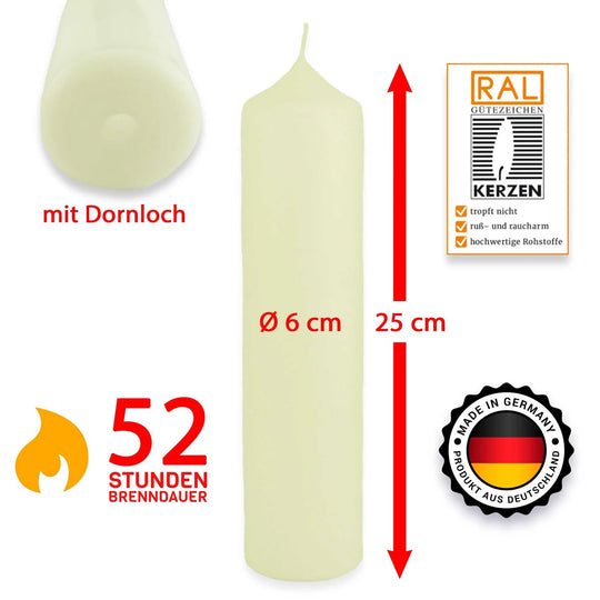 Stumpenkerze-Rohling Blanko ideal zum Basteln und Verzieren - WikaKerzen