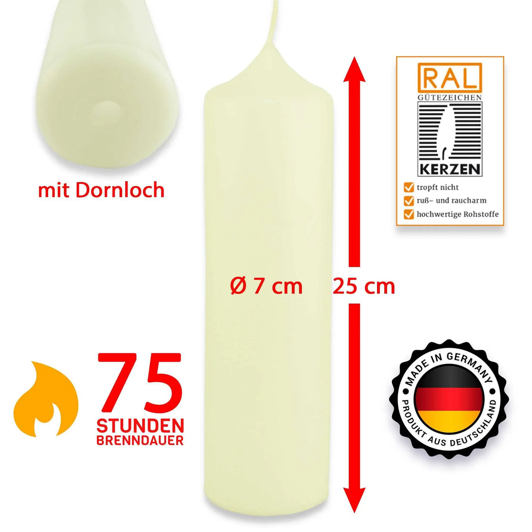 Stumpenkerze-Rohling Blanko ideal zum Basteln und Verzieren - WikaKerzen