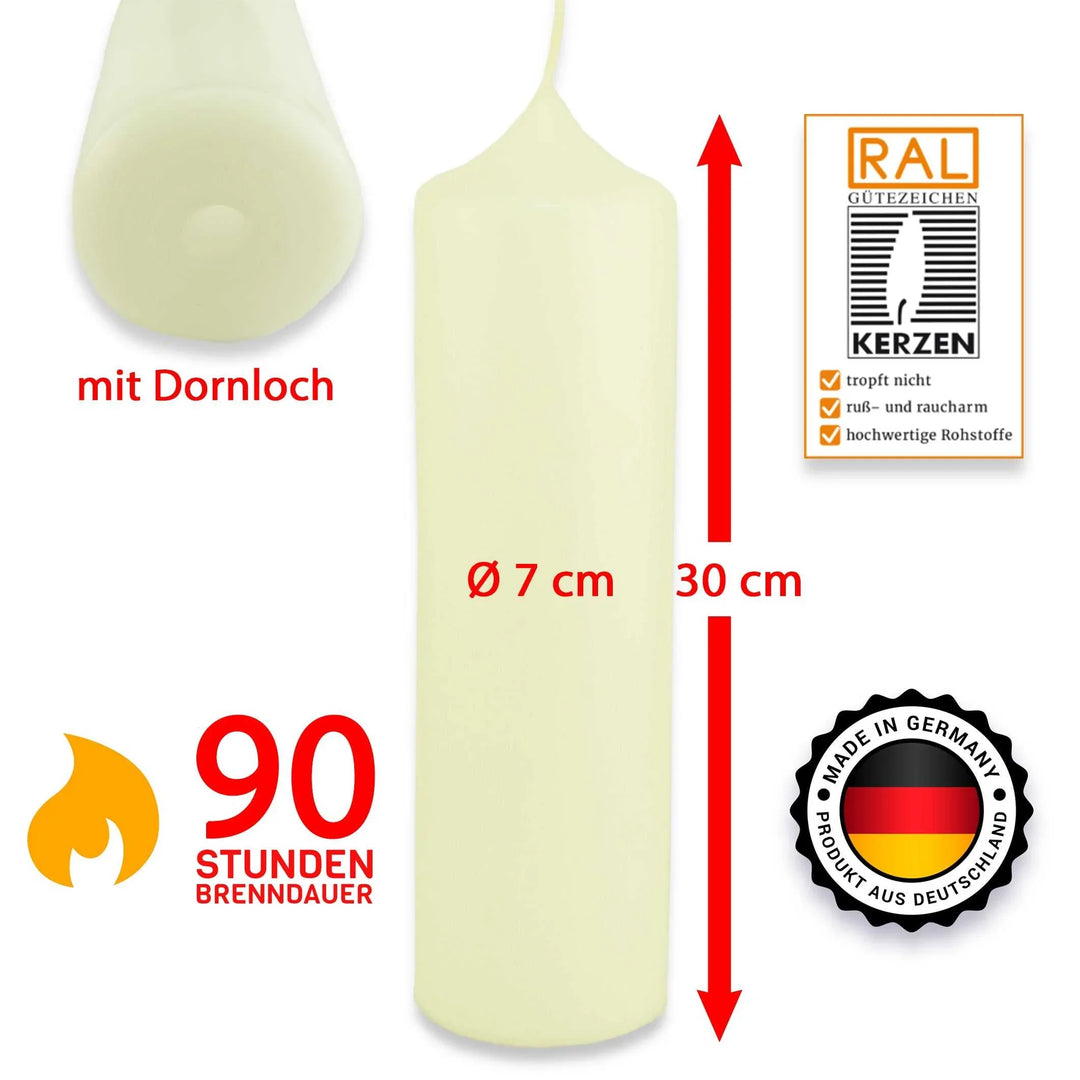 Stumpenkerze-Rohling Blanko ideal zum Basteln und Verzieren - WikaKerzen