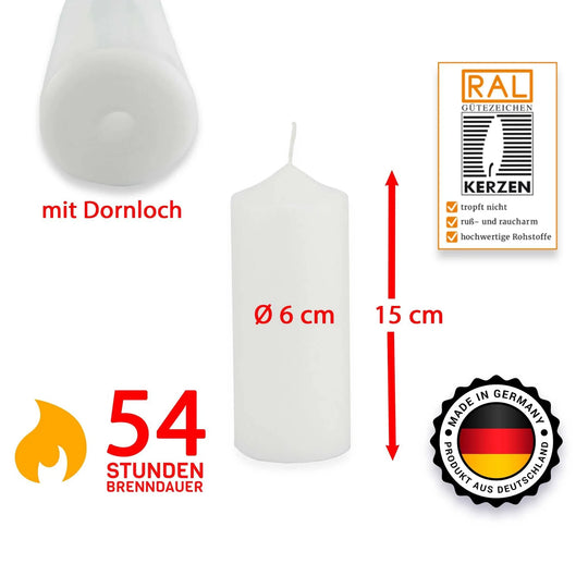 Stumpenkerze-Rohling Blanko ideal zum Basteln und Verzieren - WikaKerzen