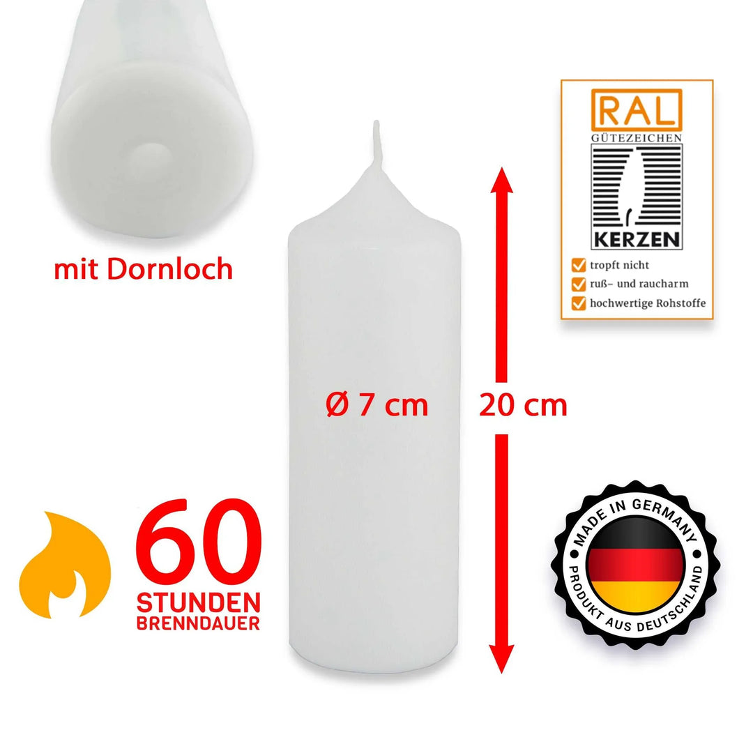 Stumpenkerze-Rohling Blanko ideal zum Basteln und Verzieren - WikaKerzen
