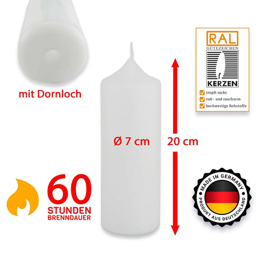 Stumpenkerze-Rohling Blanko ideal zum Basteln und Verzieren - WikaKerzen