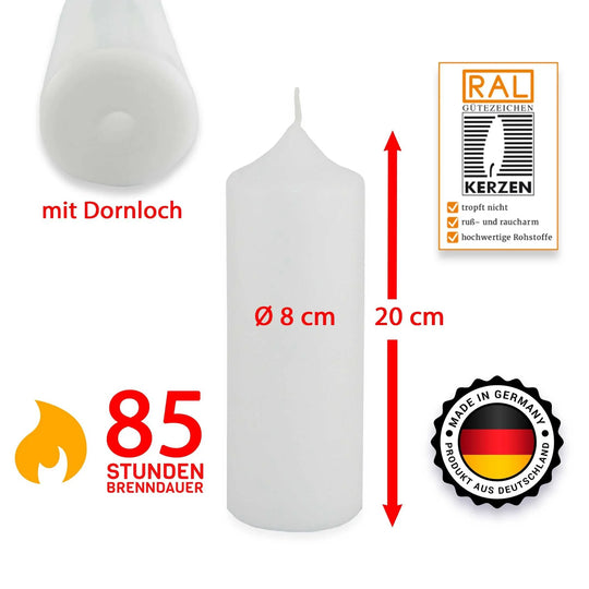 Stumpenkerze-Rohling Blanko ideal zum Basteln und Verzieren - WikaKerzen