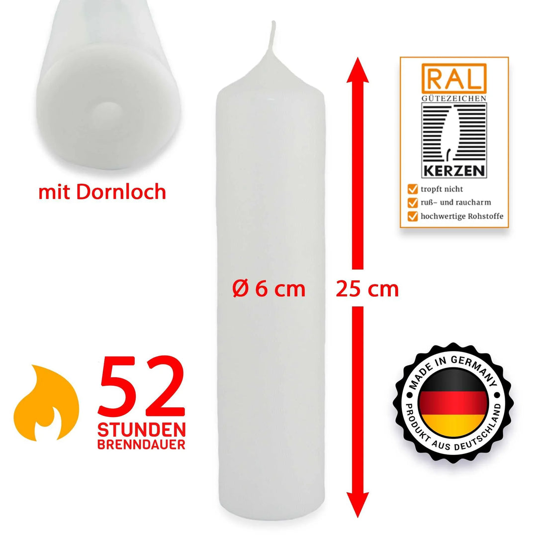 Stumpenkerze-Rohling Blanko ideal zum Basteln und Verzieren - WikaKerzen