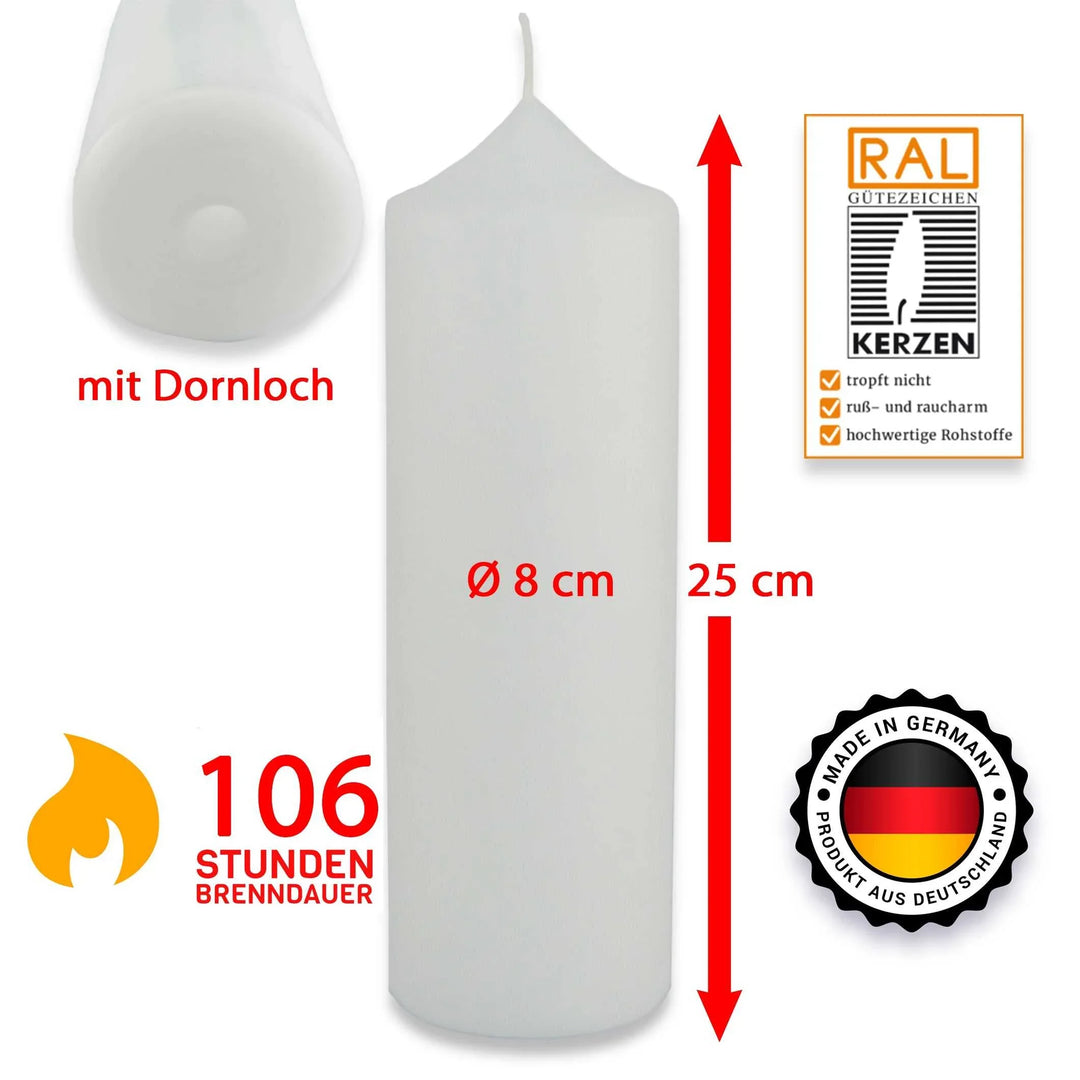 Stumpenkerze-Rohling Blanko ideal zum Basteln und Verzieren - WikaKerzen