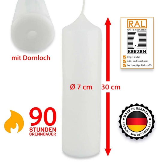 Stumpenkerze-Rohling Blanko ideal zum Basteln und Verzieren - WikaKerzen
