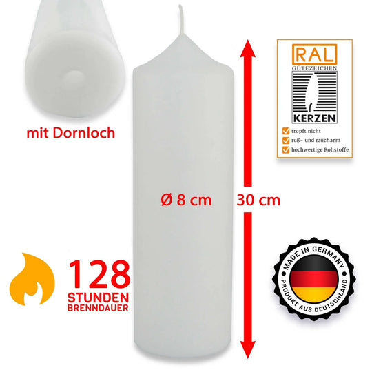 Stumpenkerze-Rohling Blanko ideal zum Basteln und Verzieren - WikaKerzen
