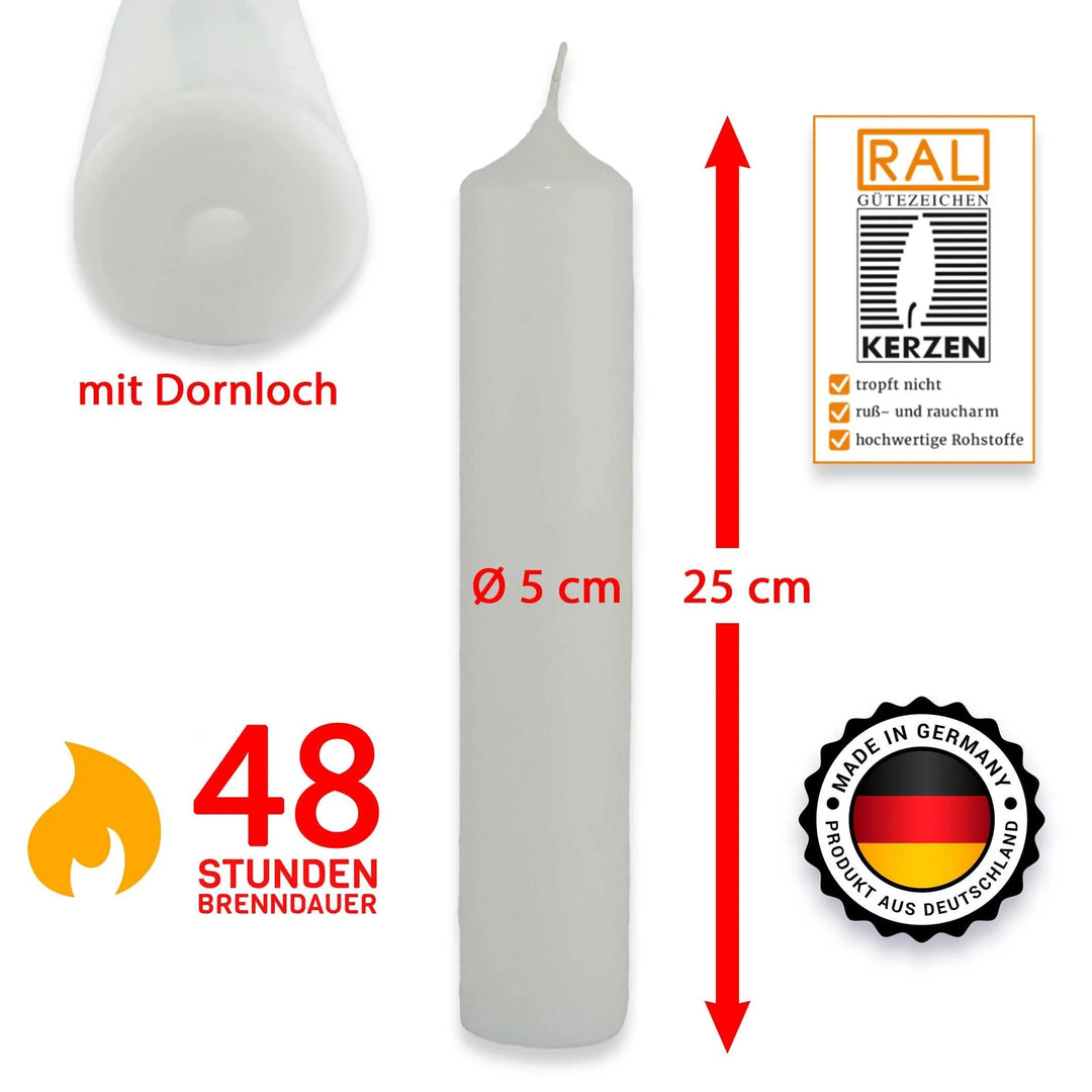 Stumpenkerze-Rohling Blanko ideal zum Basteln und Verzieren - WikaKerzen