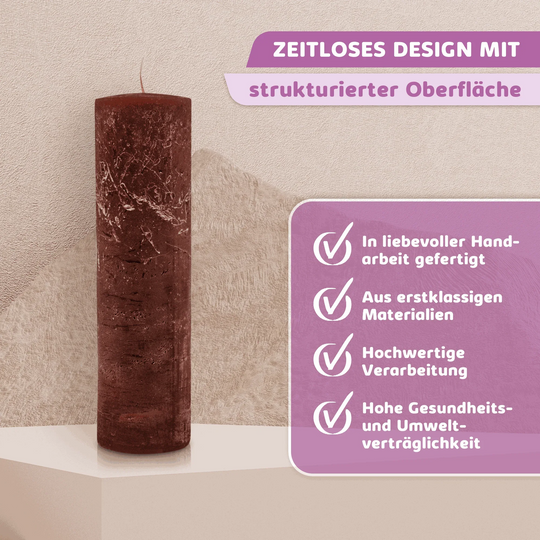 Rustic Stumpenkerze-Rohling - Zur Deko oder zum Basteln - WikaKerzen