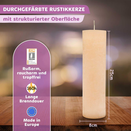 Rustic Stumpenkerze-Rohling - Zur Deko oder zum Basteln - WikaKerzen
