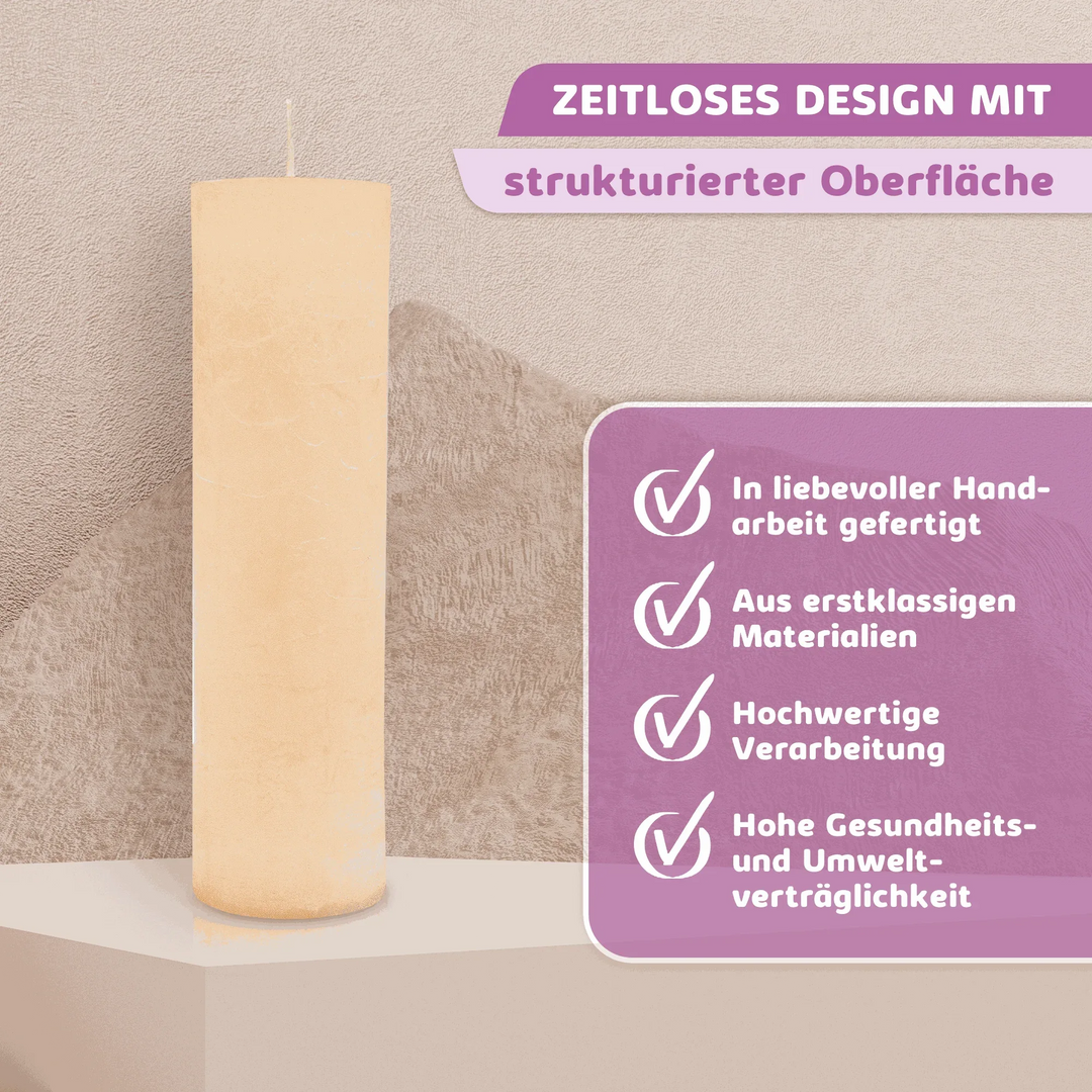 Rustic Stumpenkerze-Rohling - Zur Deko oder zum Basteln - WikaKerzen