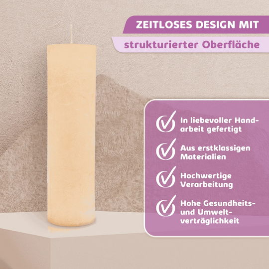 Rustic Stumpenkerze-Rohling - Zur Deko oder zum Basteln - WikaKerzen