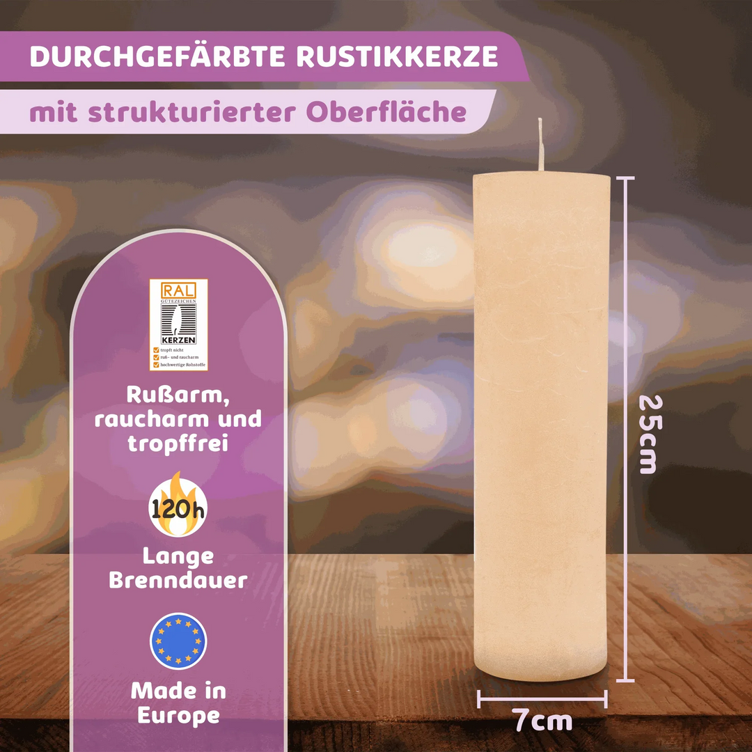 Rustic Stumpenkerze-Rohling - Zur Deko oder zum Basteln - WikaKerzen