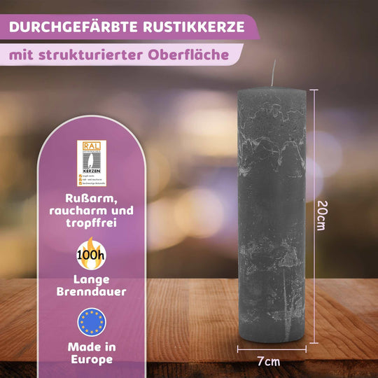 Rustic Stumpenkerze-Rohling - Zur Deko oder zum Basteln - WikaKerzen