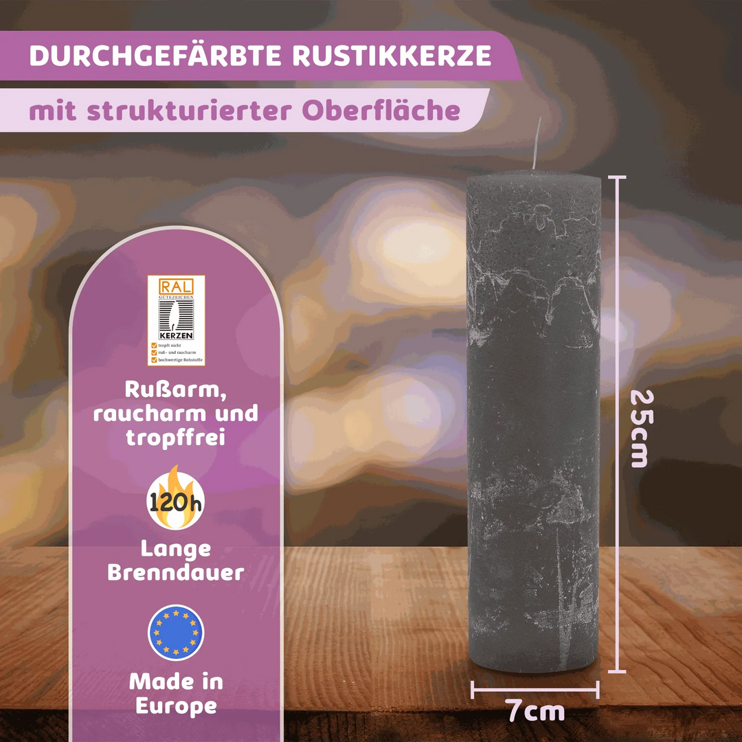 Rustic Stumpenkerze-Rohling - Zur Deko oder zum Basteln - WikaKerzen