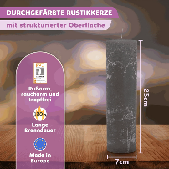 Rustic Stumpenkerze-Rohling - Zur Deko oder zum Basteln - WikaKerzen