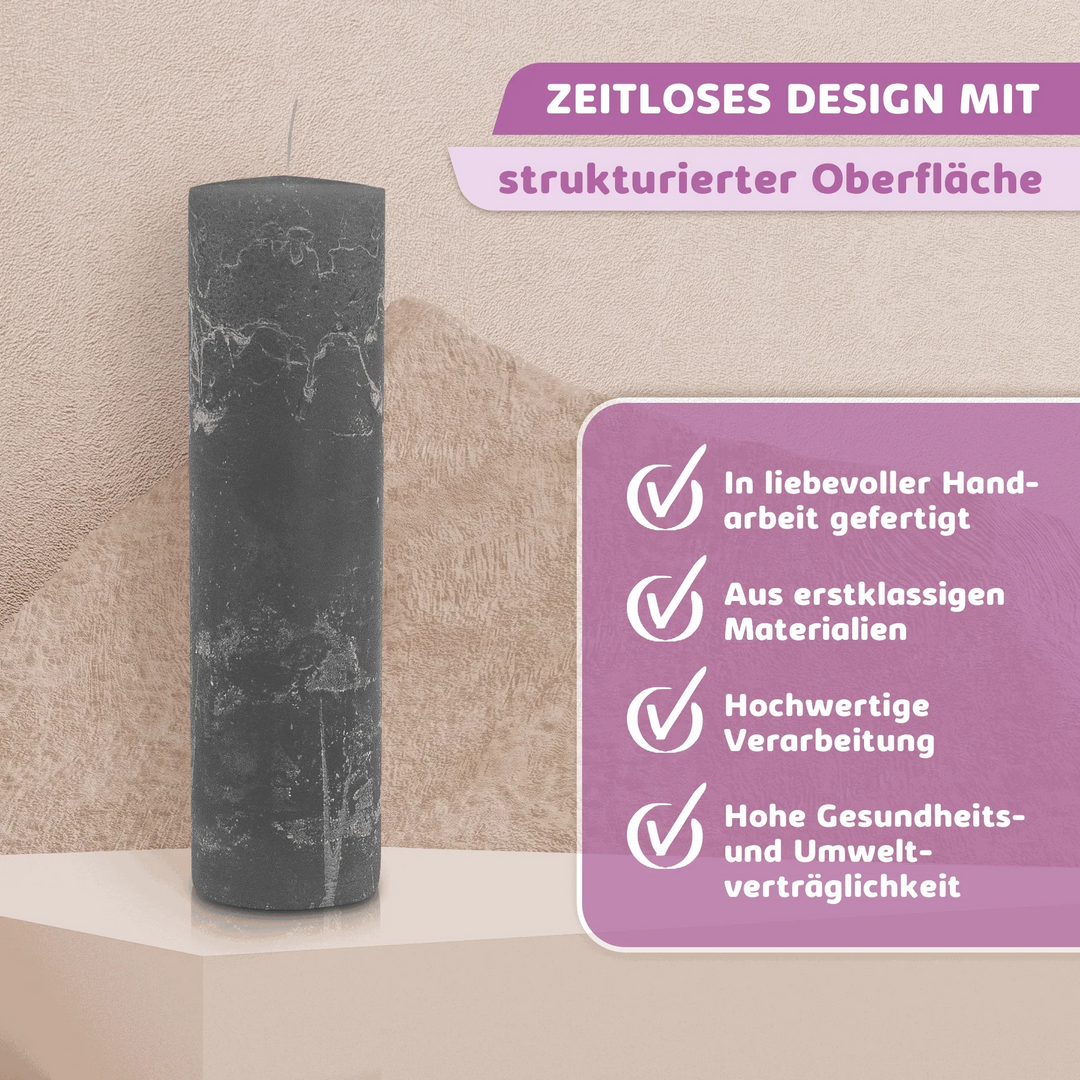 Rustic Stumpenkerze-Rohling - Zur Deko oder zum Basteln - WikaKerzen