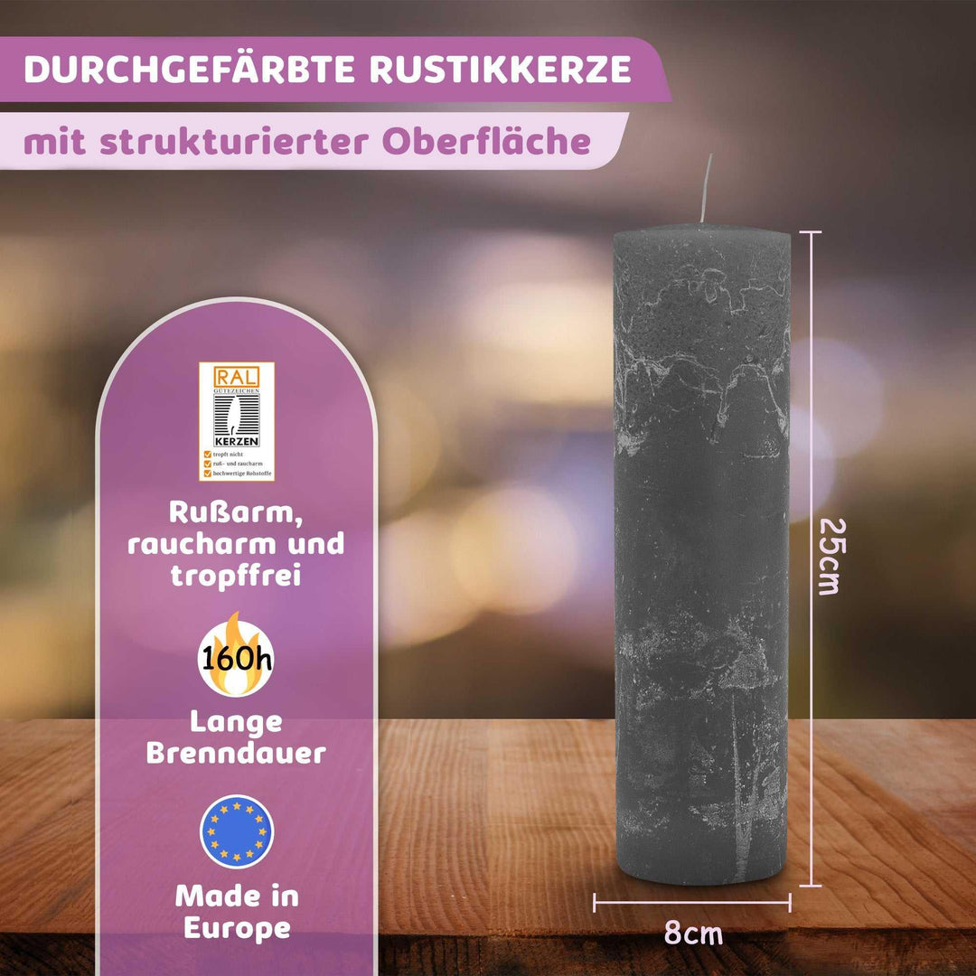 Rustic Stumpenkerze-Rohling - Zur Deko oder zum Basteln - WikaKerzen