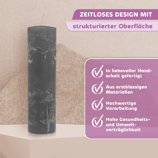 Rustic Stumpenkerze-Rohling - Zur Deko oder zum Basteln - WikaKerzen