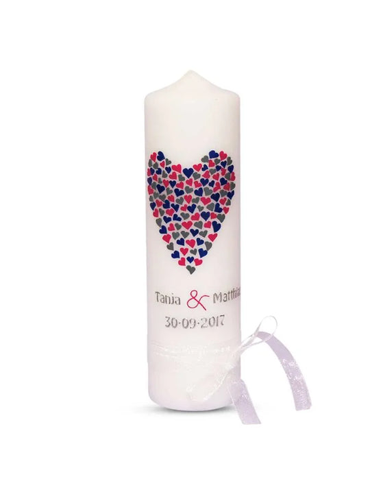 Hochzeitskerze Traukerze Brautkerze Herz 1 - WikaKerzen