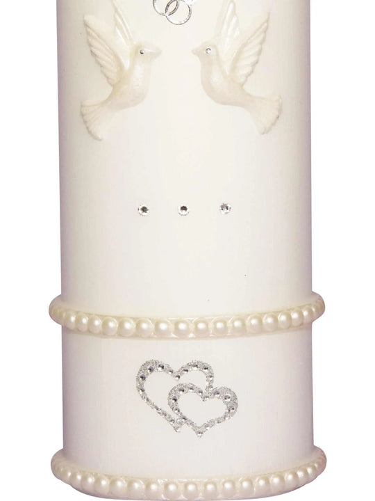 Hochzeitskerze " Perlmutt-Tauben" - WikaKerzen
